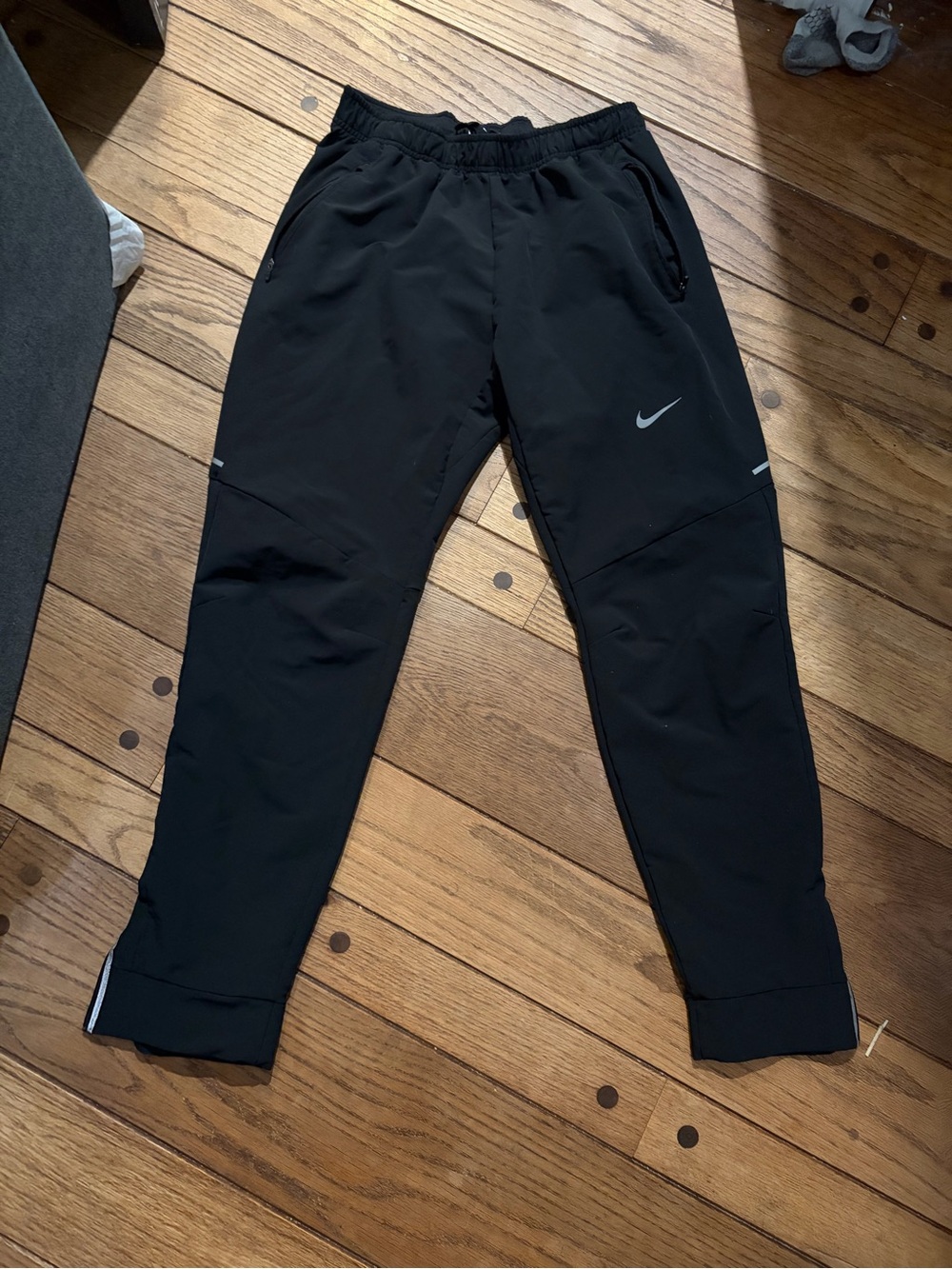 Nike Black Dri-FIT Athletic Pants with Reflective Logo